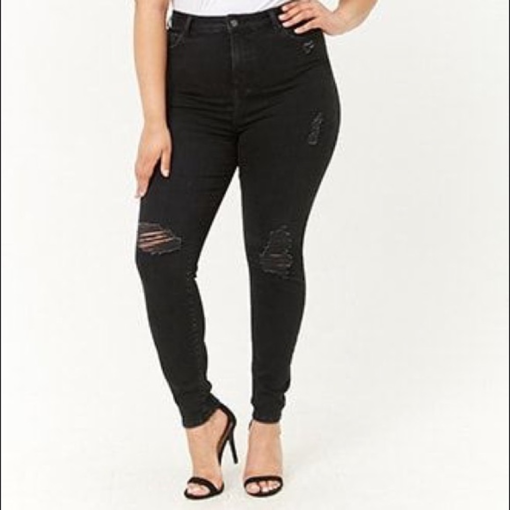 Forever 21 Plus Sculpted High Rise Skinny Jeans